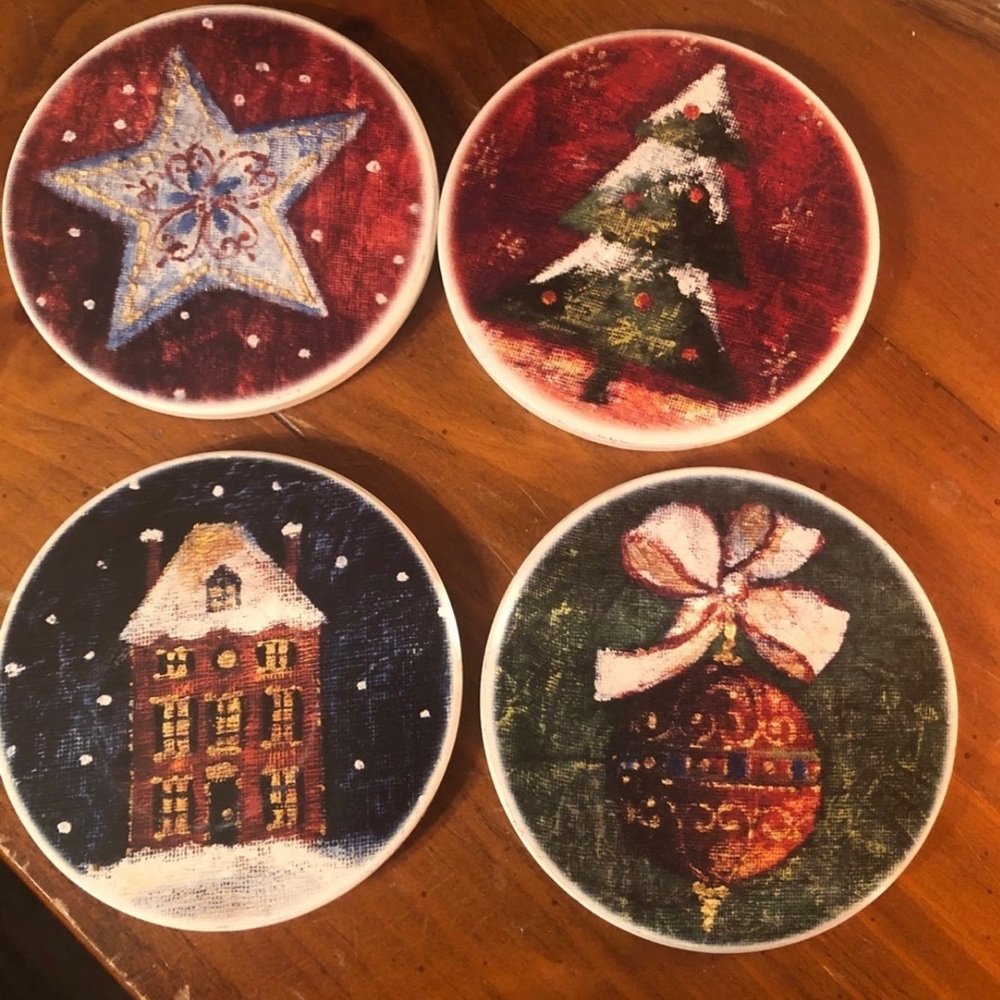 Set of 4 Christmas coasters